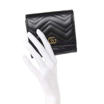 Gucci Calfskin Matelasse GG Marmont Medium Wallet Black 2 of 6