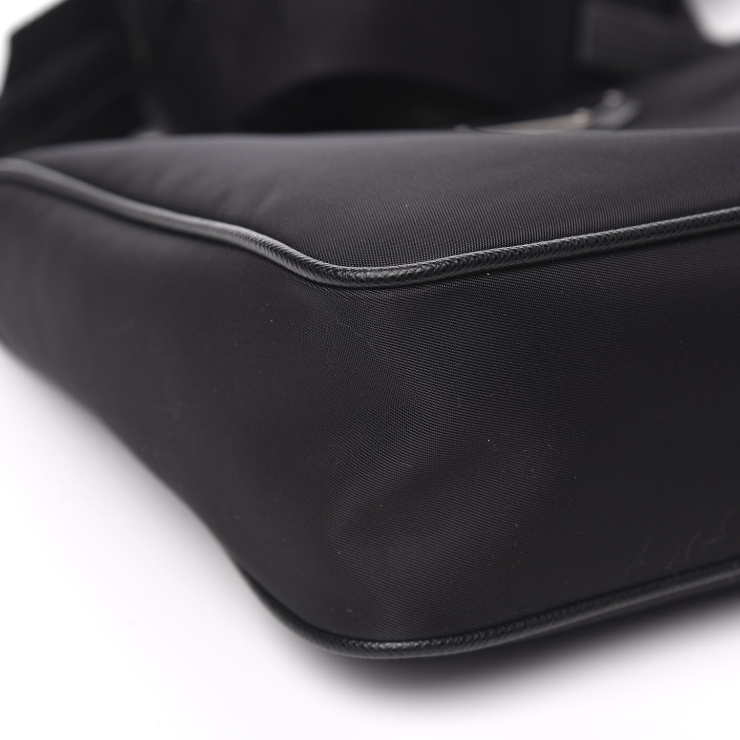 Re-Nylon Saffiano Pocket Zippered Shoulder Bag Black