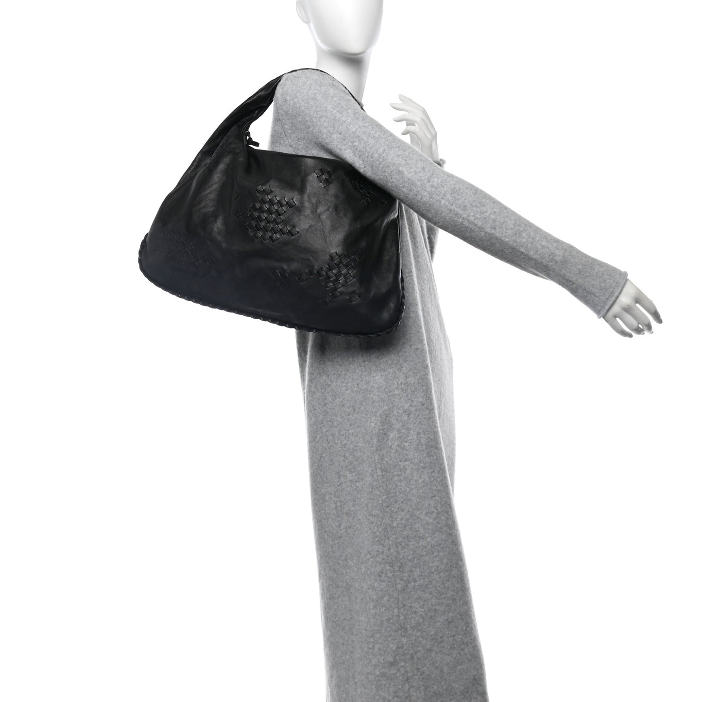 Nappa Intrecciato Patchwork Large Hobo Black