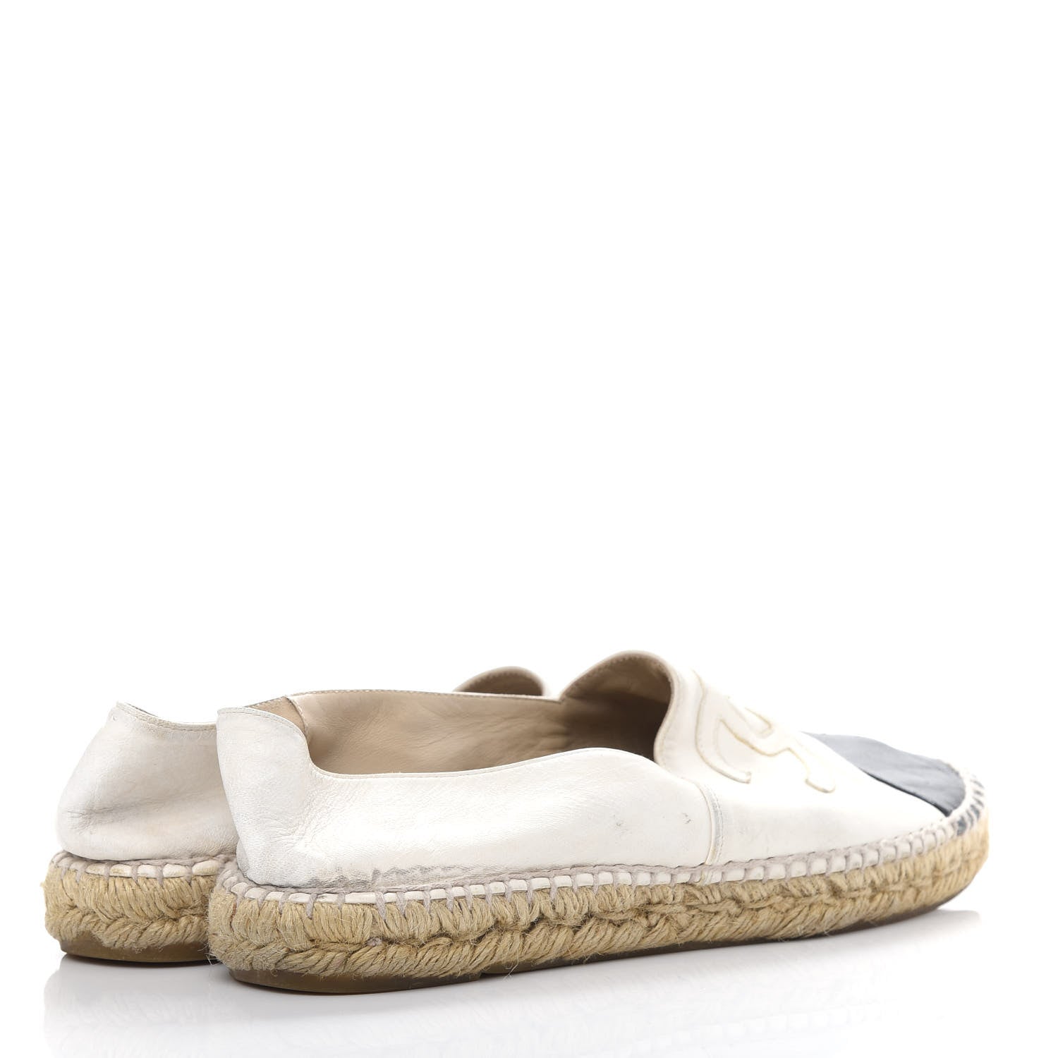 Chanel Lambskin CC Espadrilles 40 White Black 4 of 10