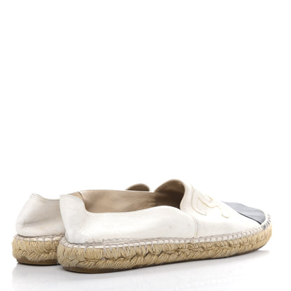Chanel Lambskin CC Espadrilles 40 White Black 4 of 10