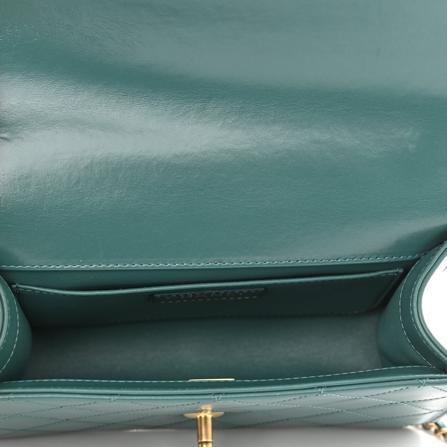 Calfskin Quilted Perfect Fit Flap Green