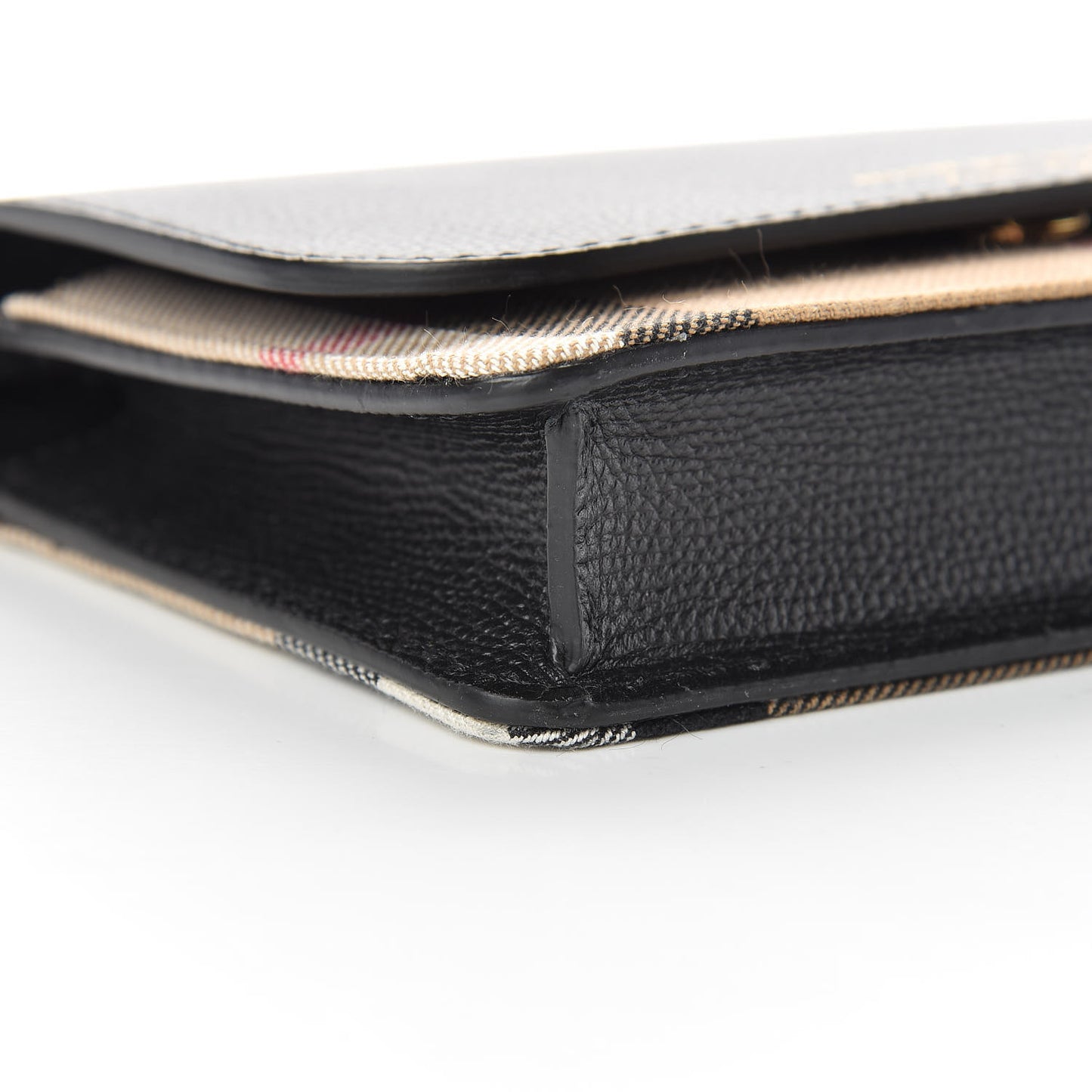 Derby Calfskin House Check Wallet On Chain Black