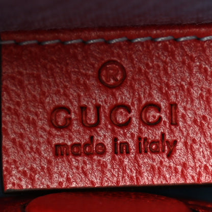 Gucci Textured Calfskin Garden Flower Vertical Shopping Tote Red 6 of 12
