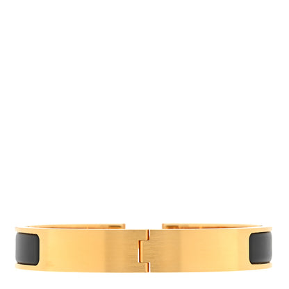 Hermes Matte Enamel Narrow Clic Clac HH Bracelet T4 Black 2 of 3