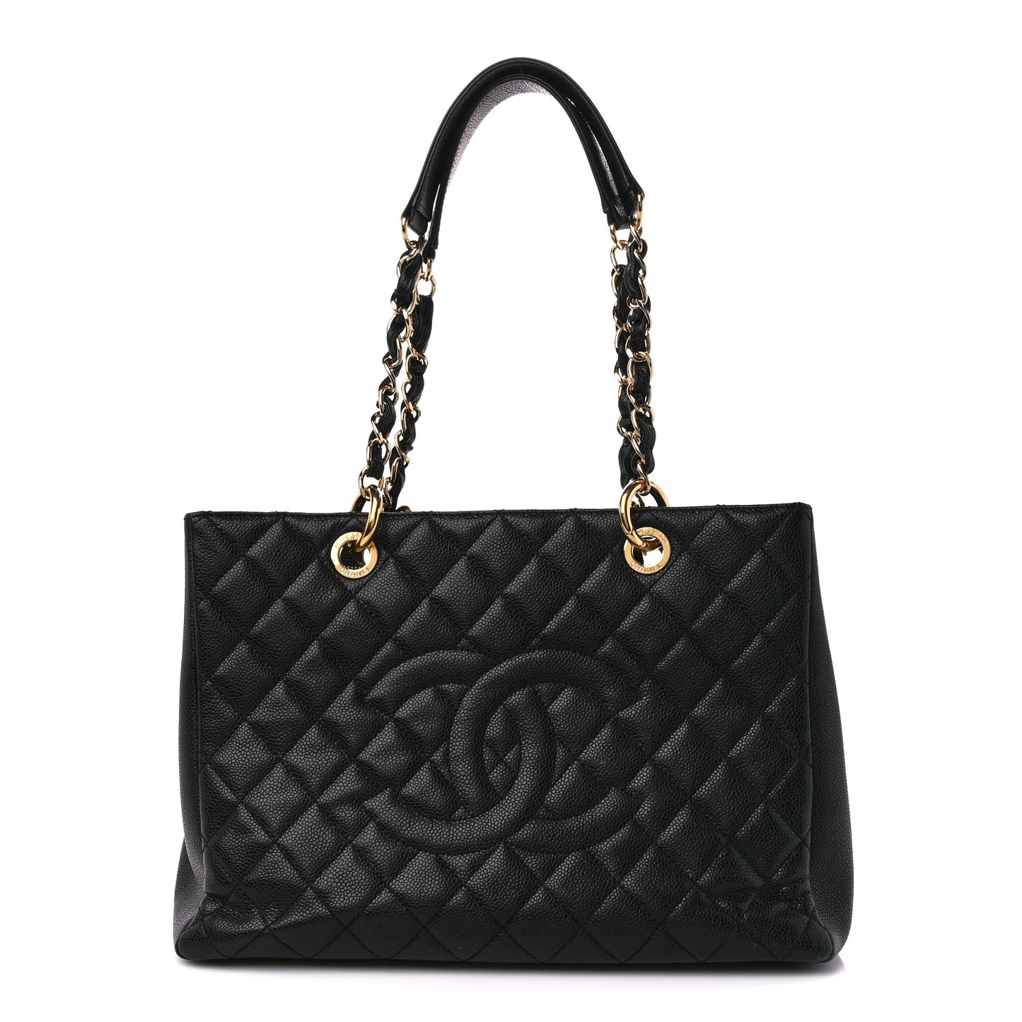 Caviar Quilted Grand Shopping Tote GST Black