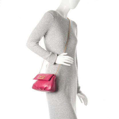 Fendi Nappa Fendista Pouchette Crossbody Fuxia Scuro 2 of 7