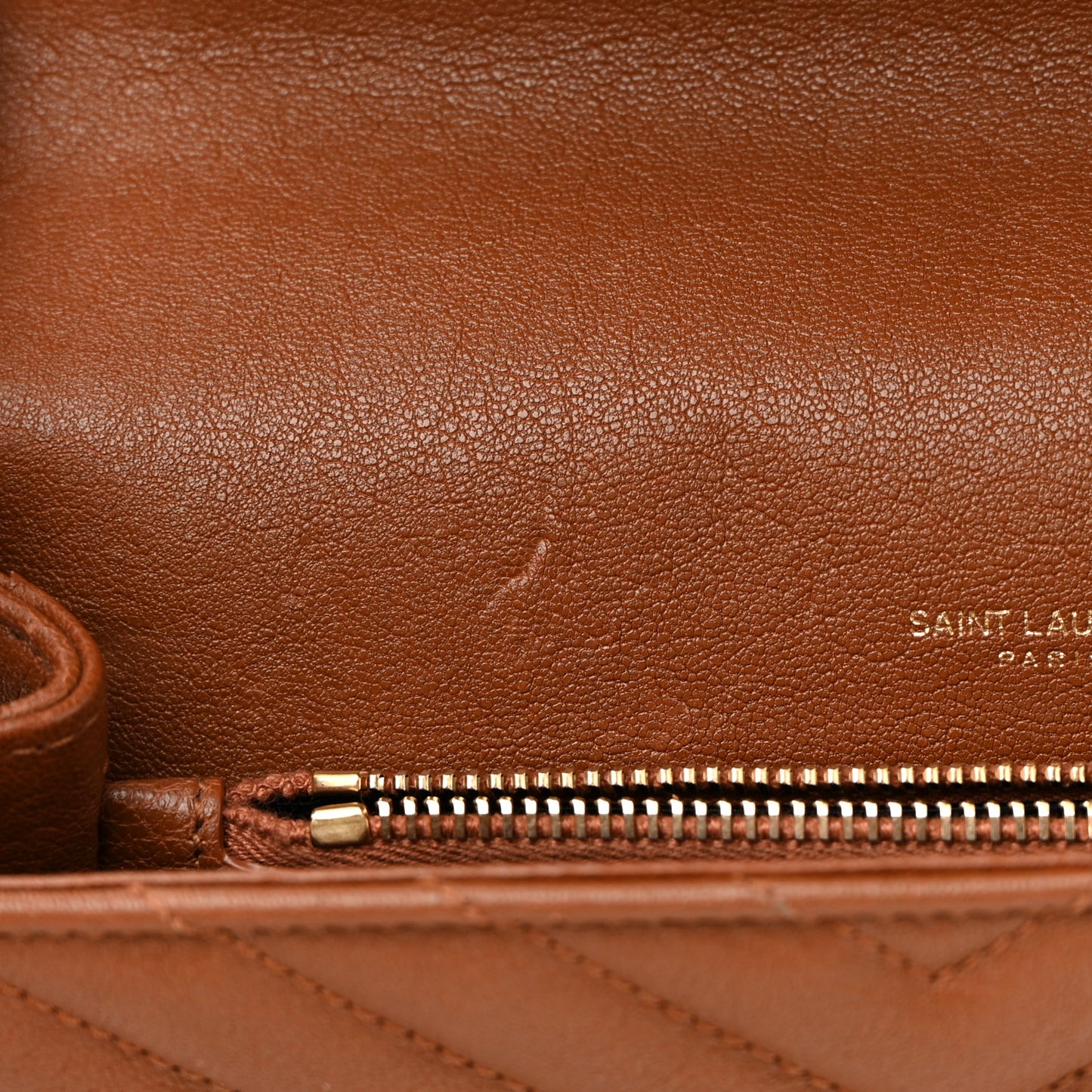 Sheepskin Matelasse Chevron Monogram Medium College Bag Brick