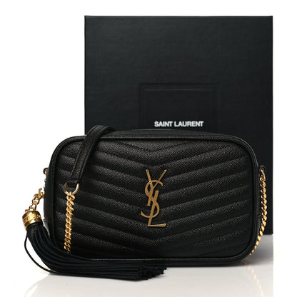 Saint Laurent Grain De Poudre Matelasse Monogram Mini Lou Camera Bag Black 11 of 11