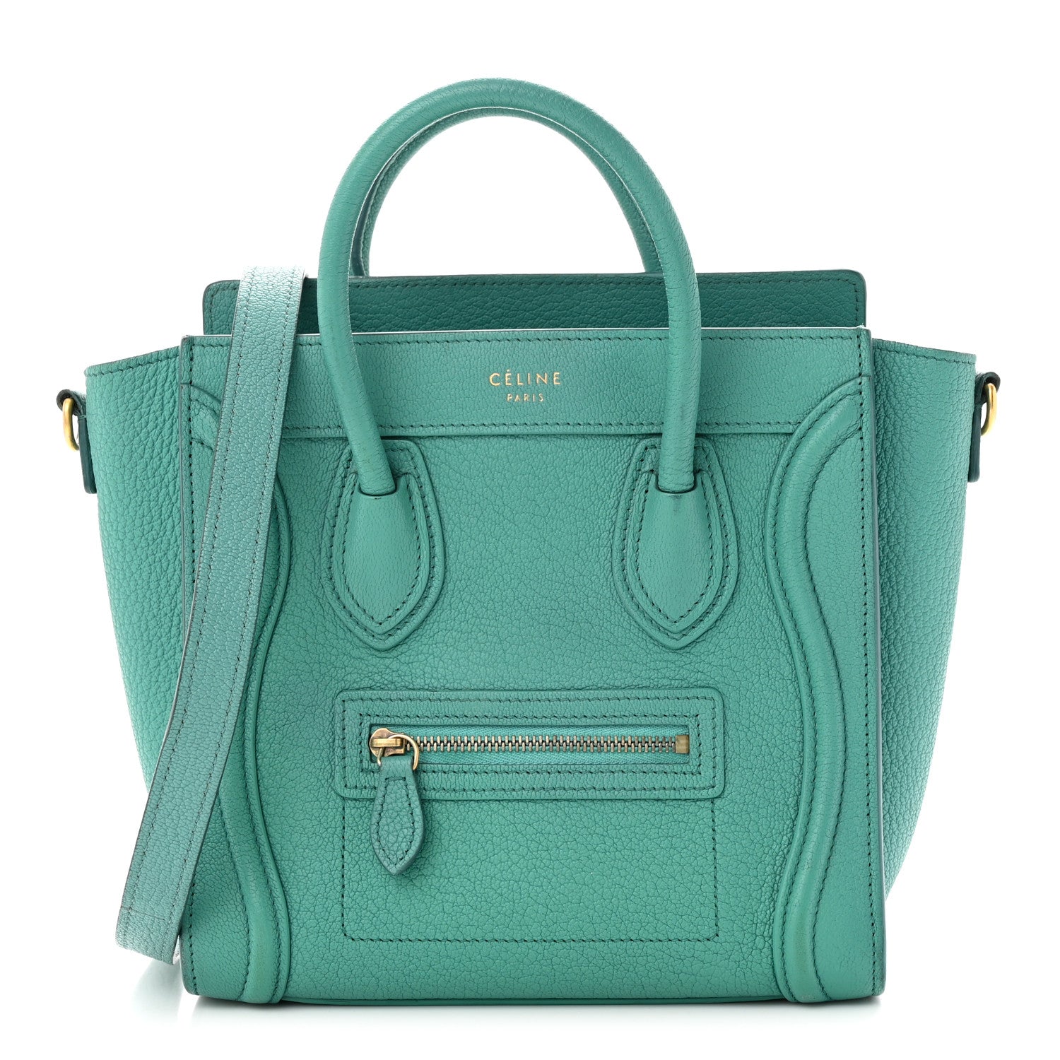 Celine Drummed Calfskin Nano Luggage 1 of 10