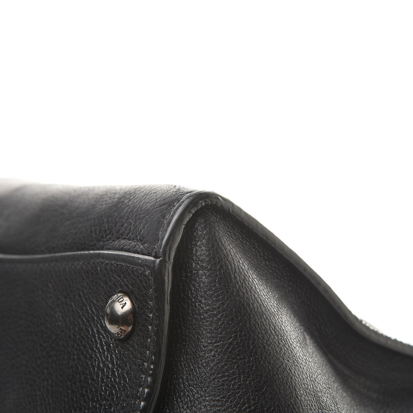 Glace Calf Small Twin Pocket Tote Black