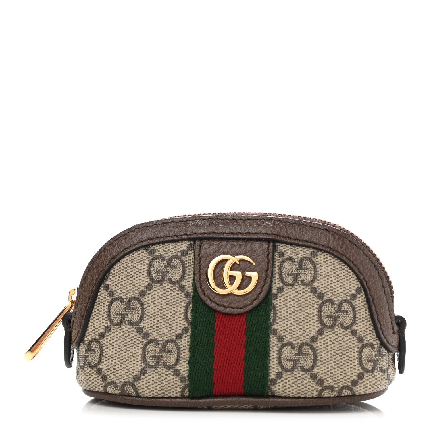 Gucci GG Supreme Monogram Web Ophidia Dome Key Pouch Beige New Acero 1 of 8