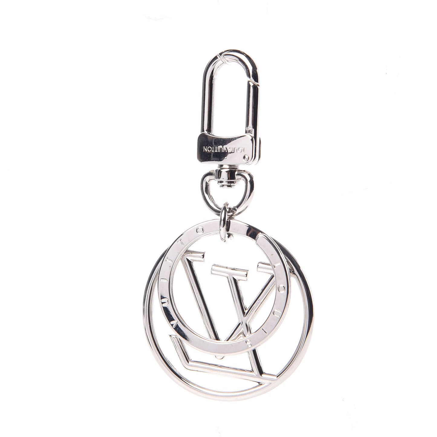 LV Circle Bag Charm Key Holder Silver