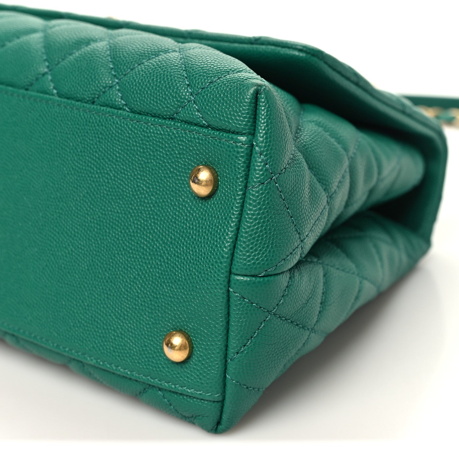 Chanel Caviar Quilted Small Coco Handle Flap Green 10 of 10