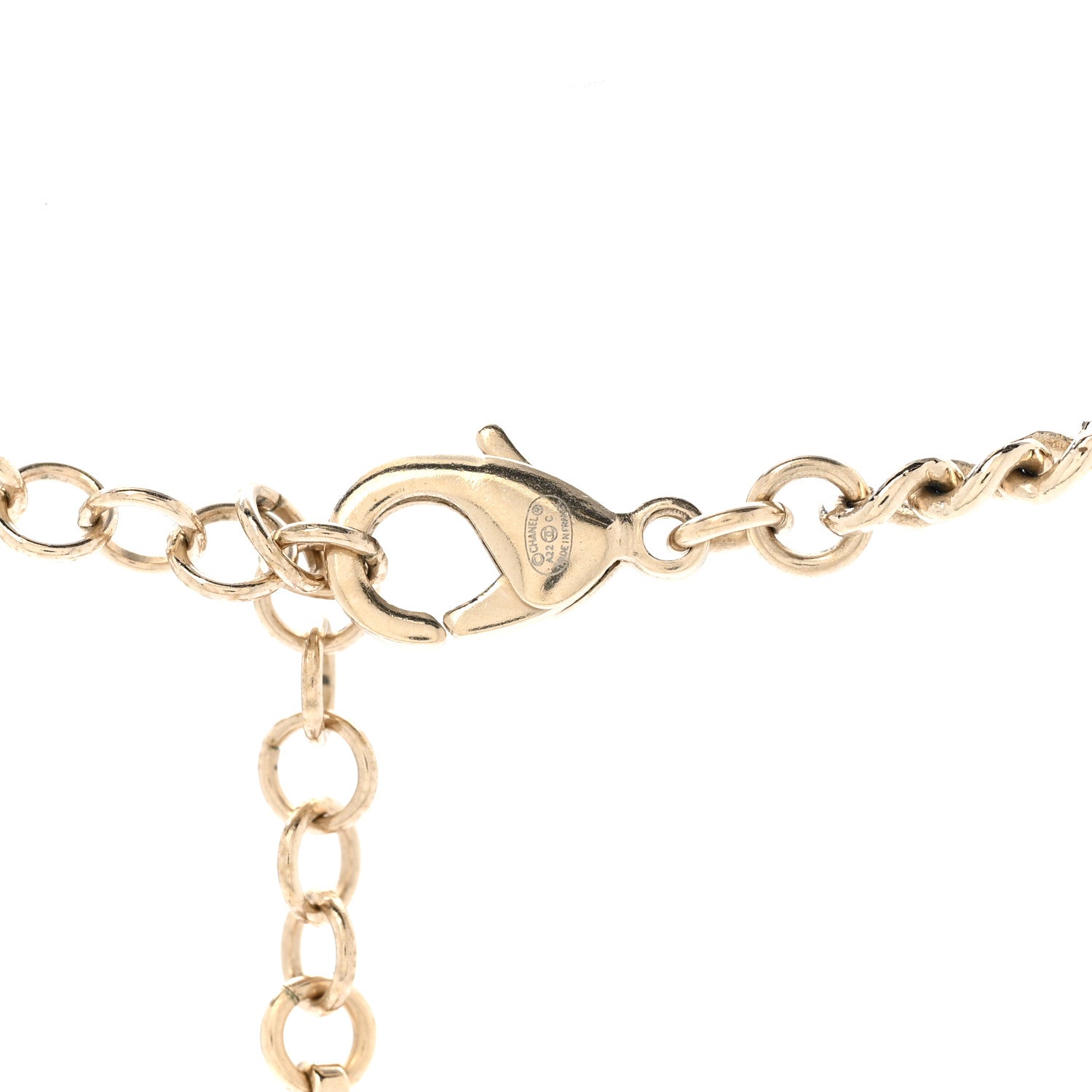 Chanel Crystal Resin CC Chain Link Short Necklace Black Gold 5 of 5