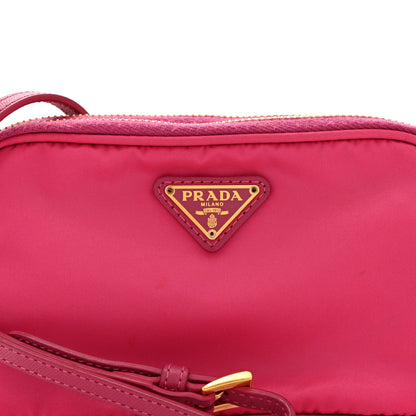 Prada Tessuto Nylon Saffiano Mini Camera Crossbody Fuxia 9 of 11
