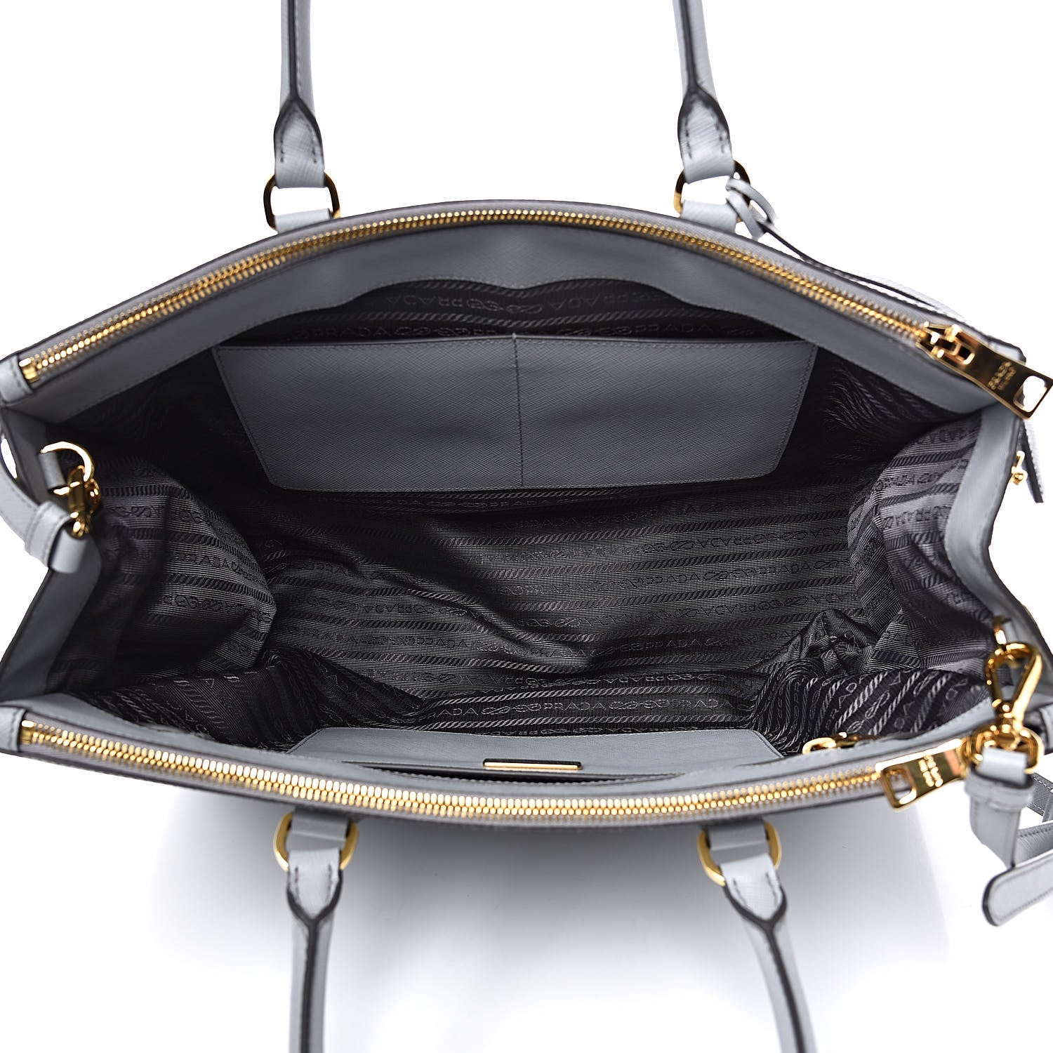 Prada Saffiano Large Galleria Double Zip Tote Granito 5 of 9