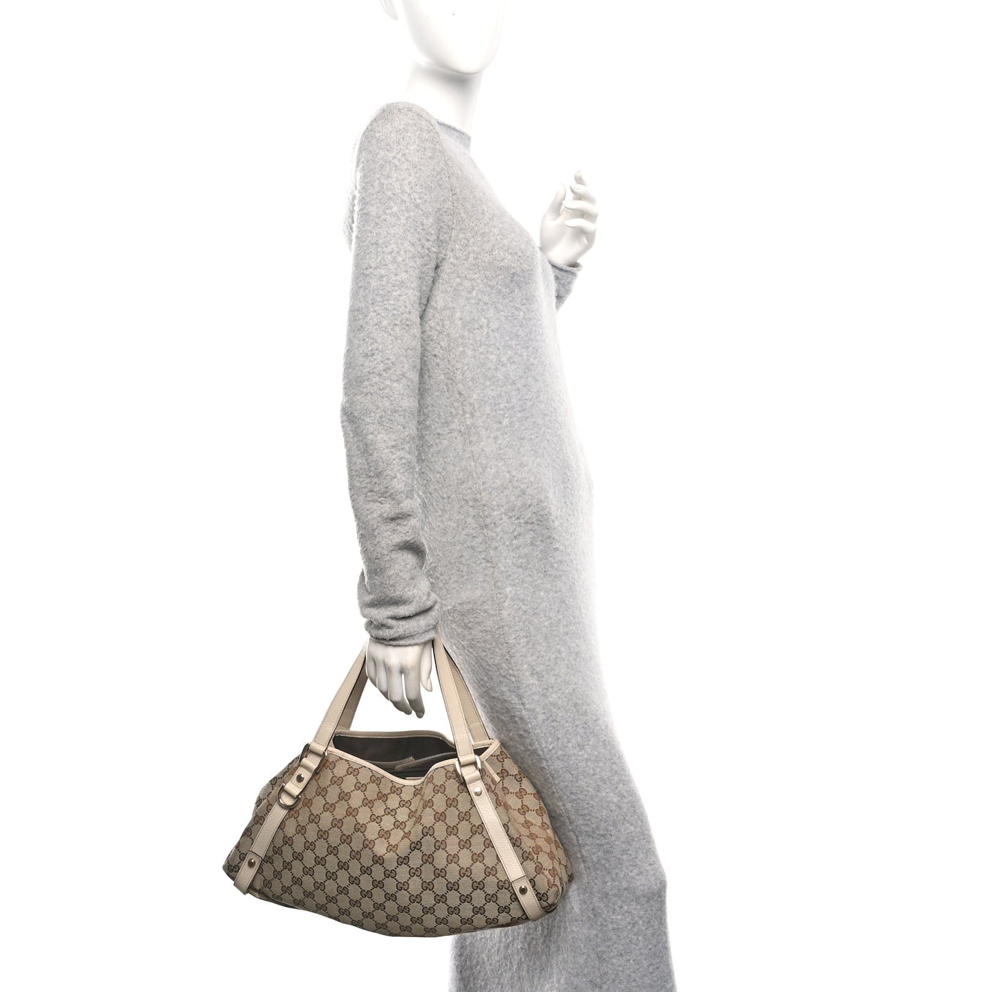 Monogram Medium Abbey Shoulder Bag Off White