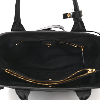 Burberry Derby Calfskin House Check Medium Banner Tote Black 5 of 11