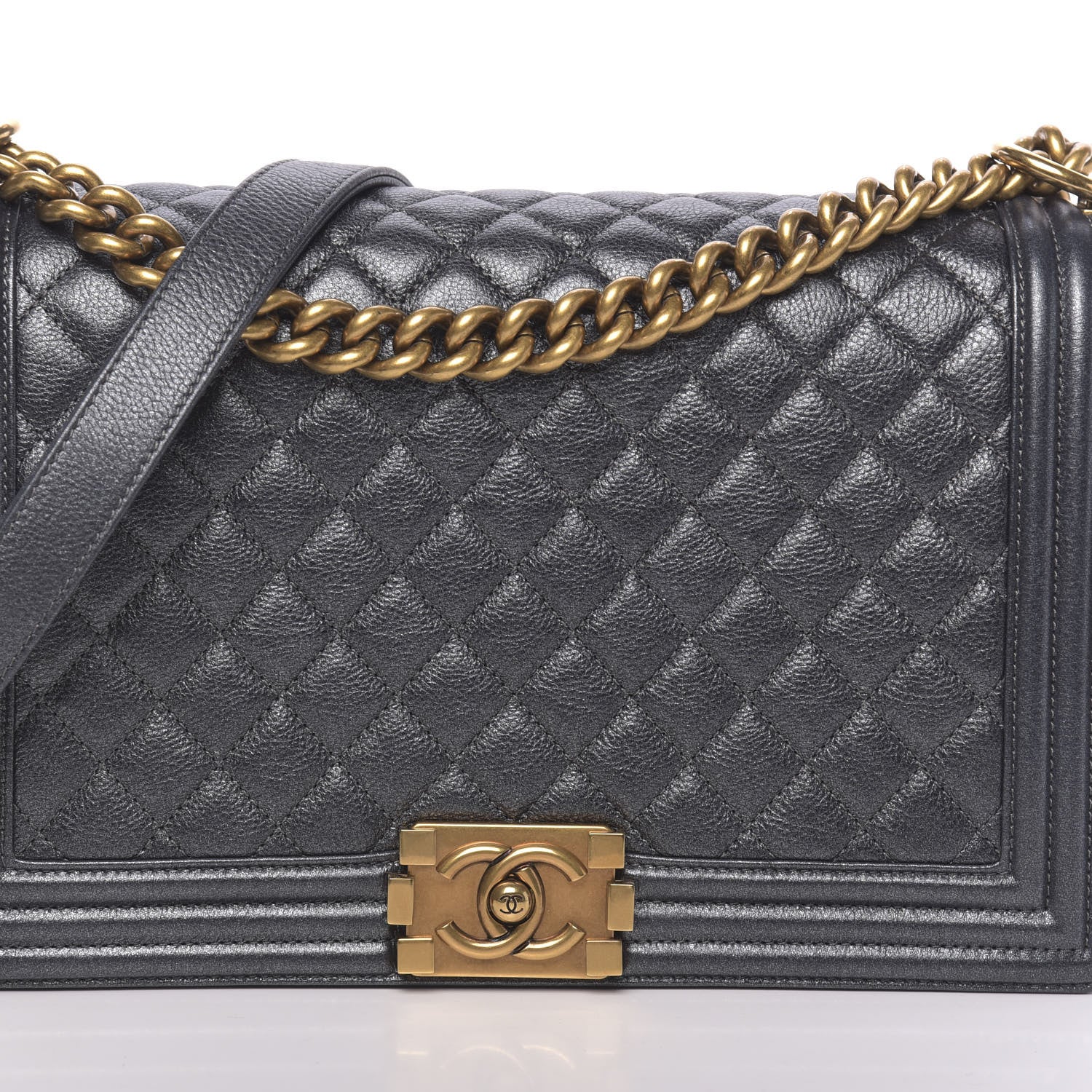 Chanel Pearl Calfskin New Medium Boy Flap Grey 8 of 11