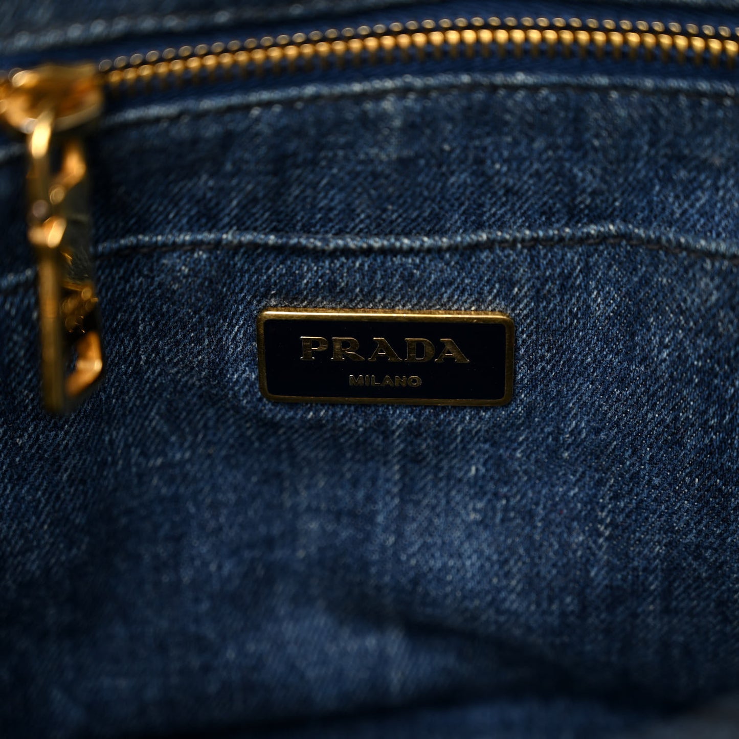 Denim Small Logo Tote Bleu