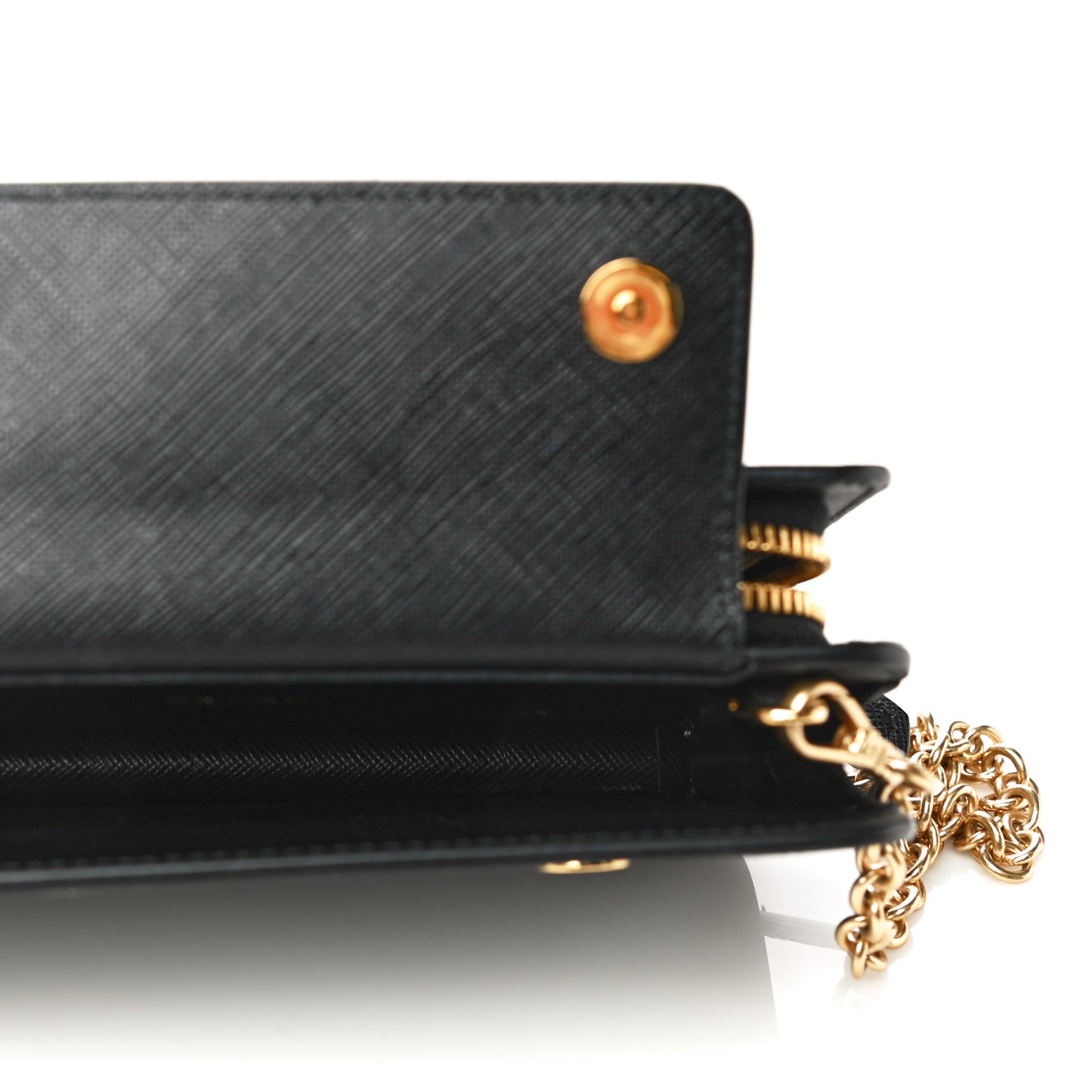 Saffiano Chain Wallet Black