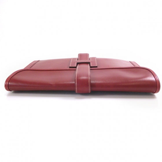 Hermes Box Leather Jige Clutch Rouge 9 of 10