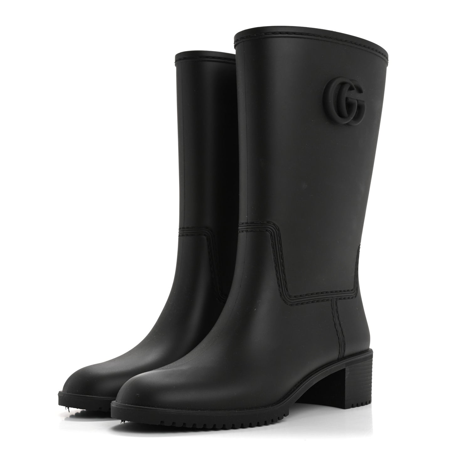 Rubber Double G Womens Rain Boots 37 Black