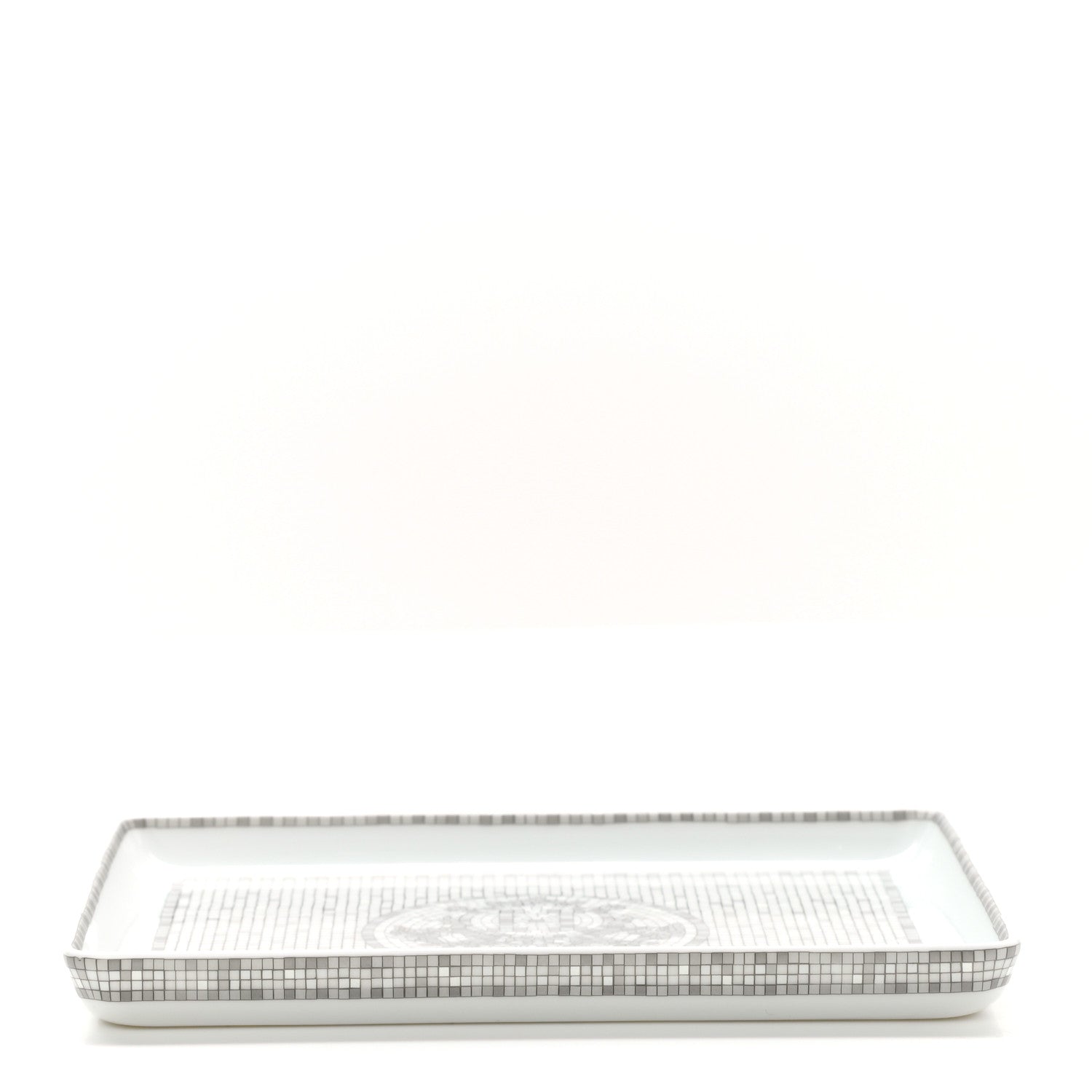 Hermes Porcelain Mosaique Au 24 Sushi Plate Platine 3 of 8