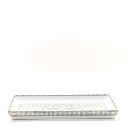 Hermes Porcelain Mosaique Au 24 Sushi Plate Platine 3 of 8