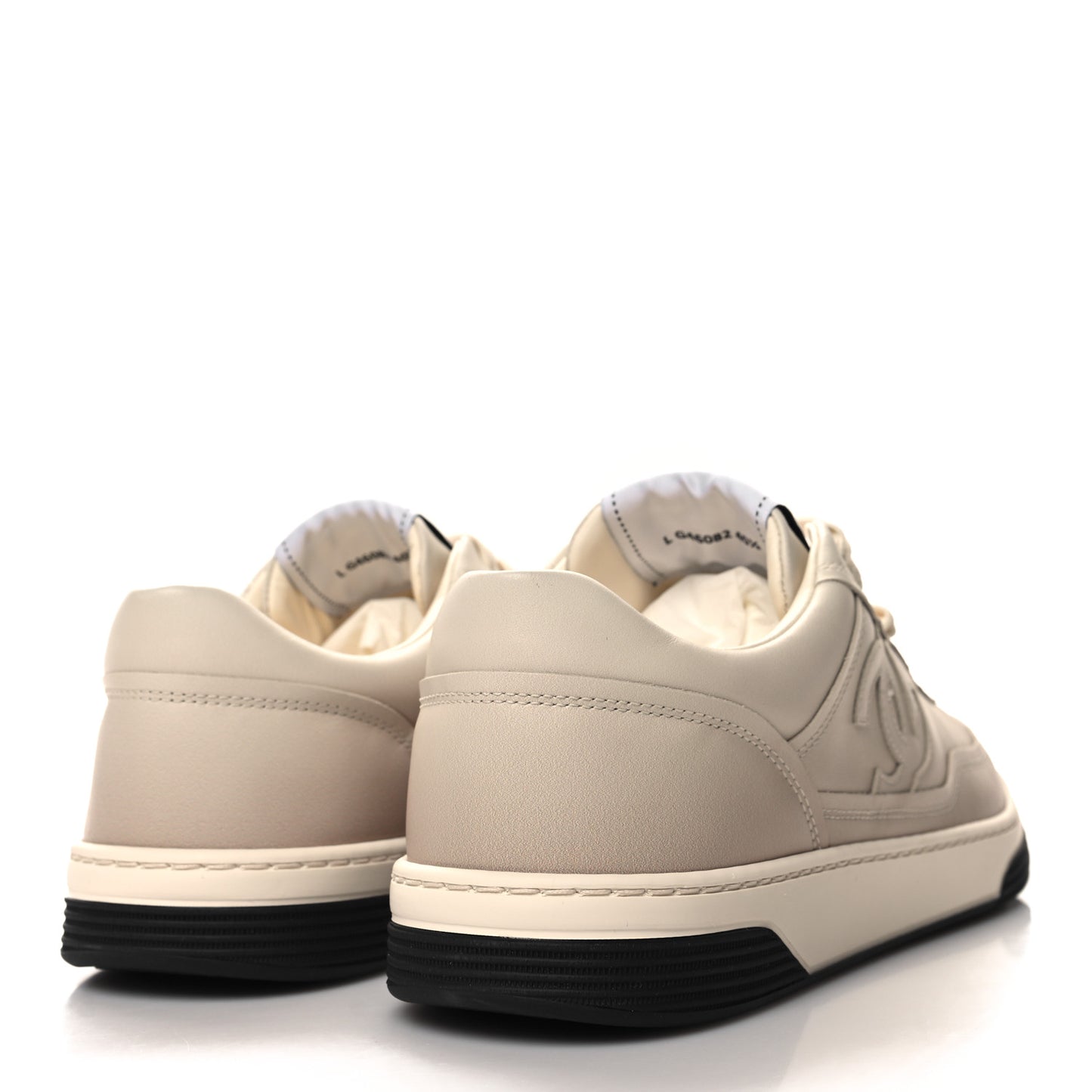 Printed Calfskin Womens CC Logo Sneakers 40.5 Beige