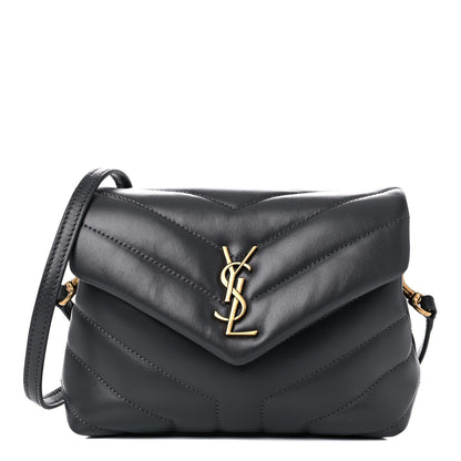 Saint Laurent Calfskin Y Quilted Monogram Toy Loulou Crossbody Bag Storm 1 of 10