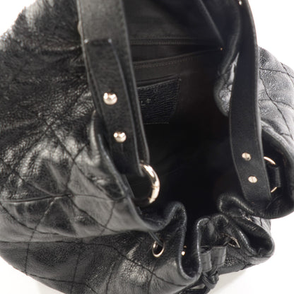 Chanel Glazed Calfskin On The Road Drawstring Tote Black 8 of 12