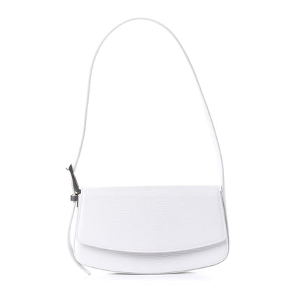 Balenciaga Patent Calfskin Lizard Embossed Ghost Sling Bag Optic White 1 of 5