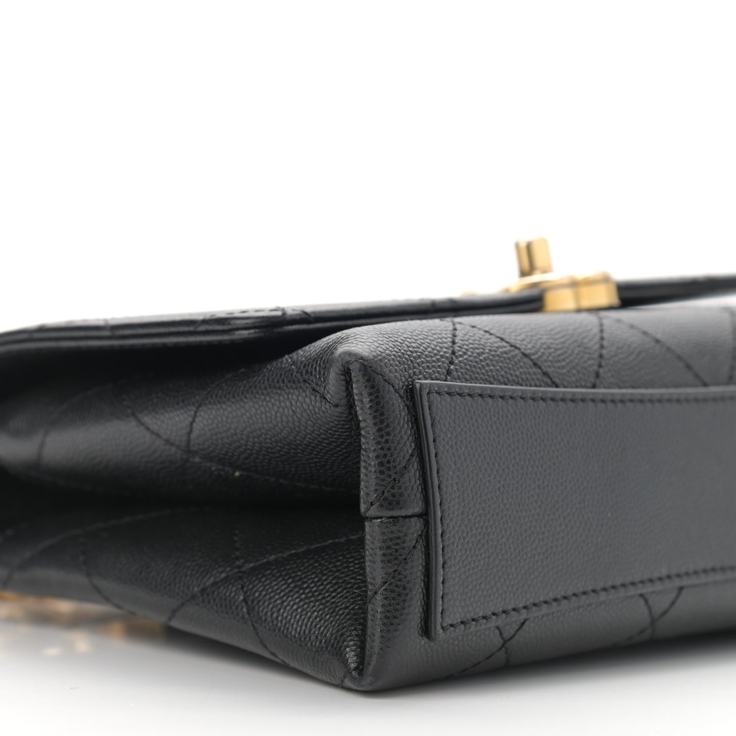 Caviar Quilted Mini Bracelet On Chain Flap Black
