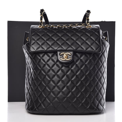 Chanel Lambskin Quilted Large Urban Spirit Backpack Black 10 of 10
