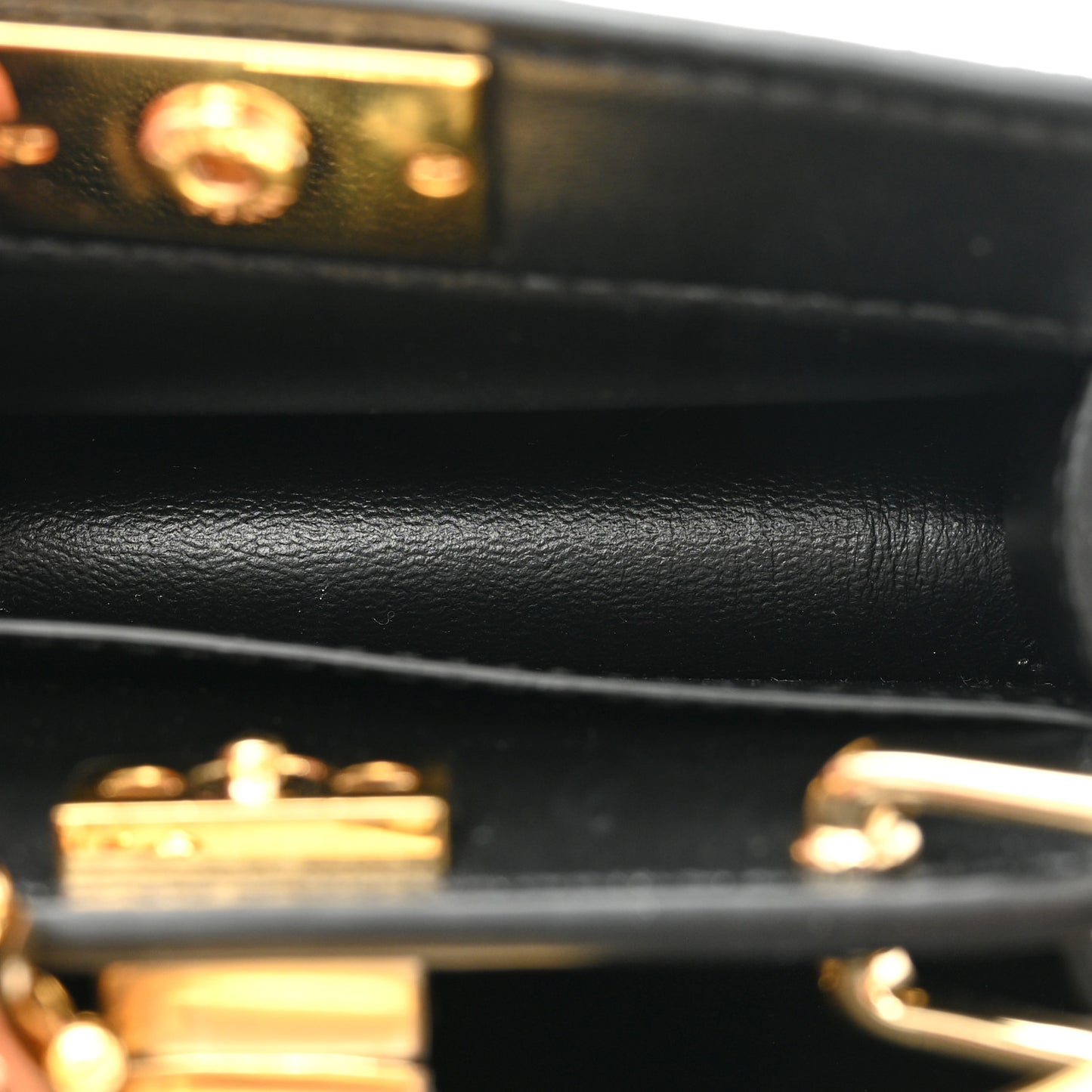 Shiny Nappa Nano Peekaboo Maxi Handle Satchel Black