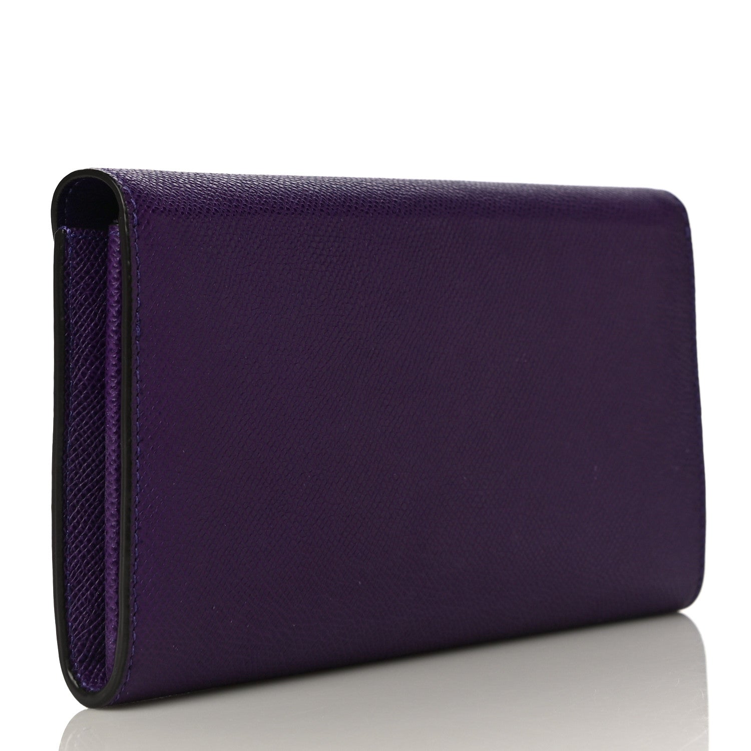 Celine Grained Calfskin Large Trotteur Multifunction Flap Wallet Purple 3 of 14
