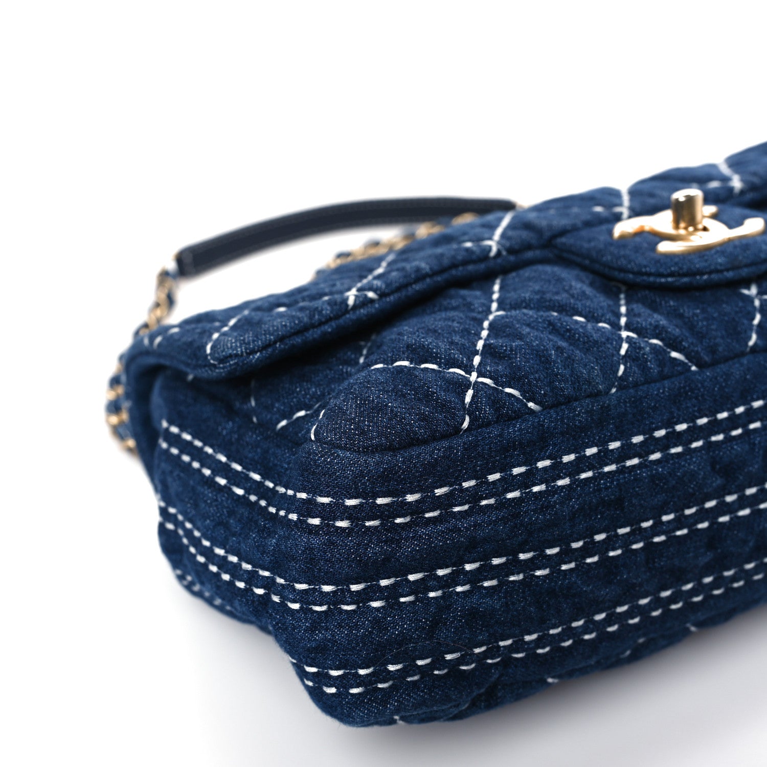 Chanel Denim Quilted Medium Denim Trip Single Flap Blue 8 of 9