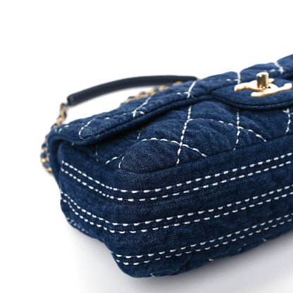 Chanel Denim Quilted Medium Denim Trip Single Flap Blue 8 of 9