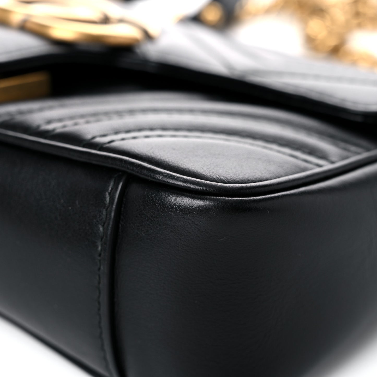 Calfskin Matelasse Mini GG Marmont Shoulder Bag Black