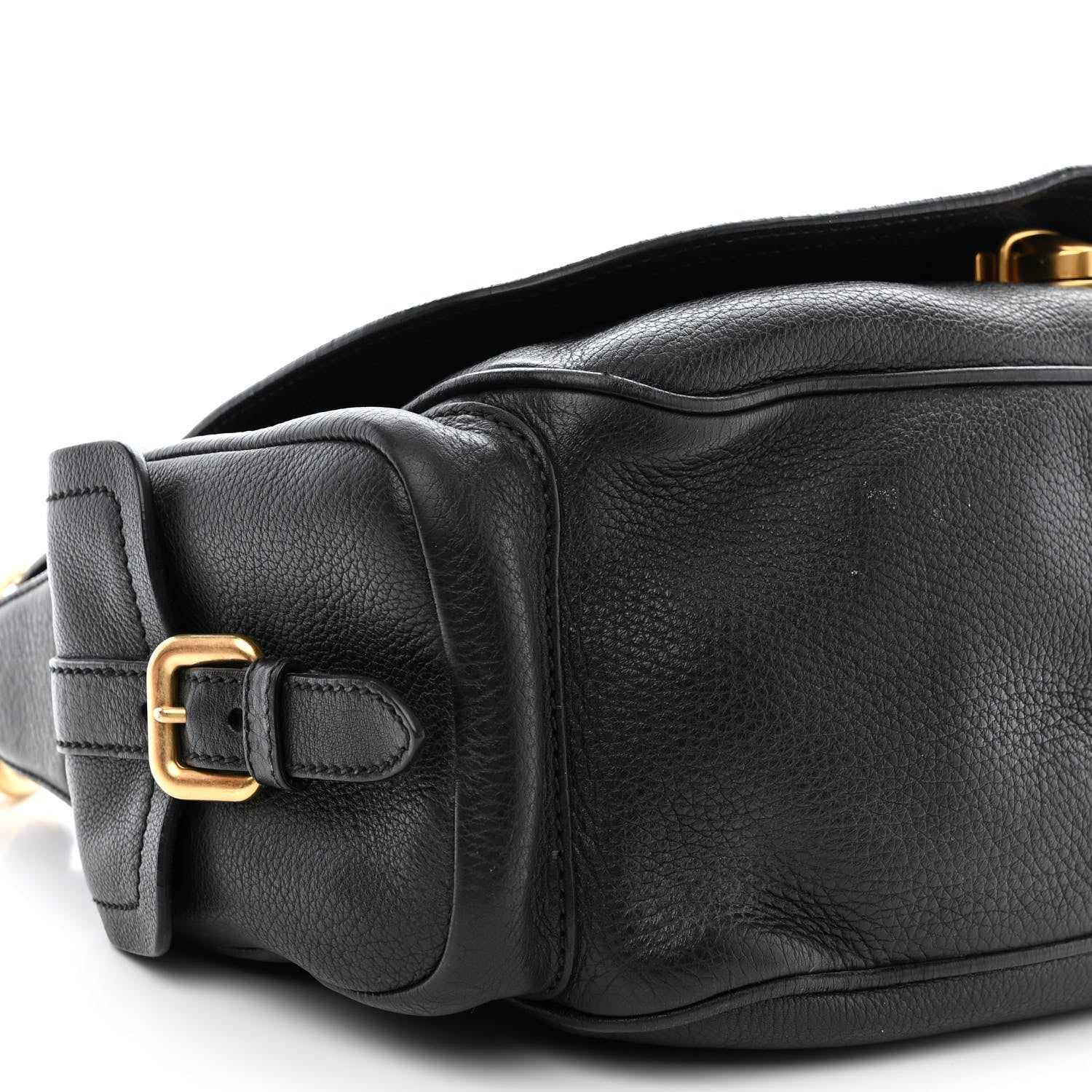 Prada Vitello Daino Antik houlder Bag Black 9 of 13