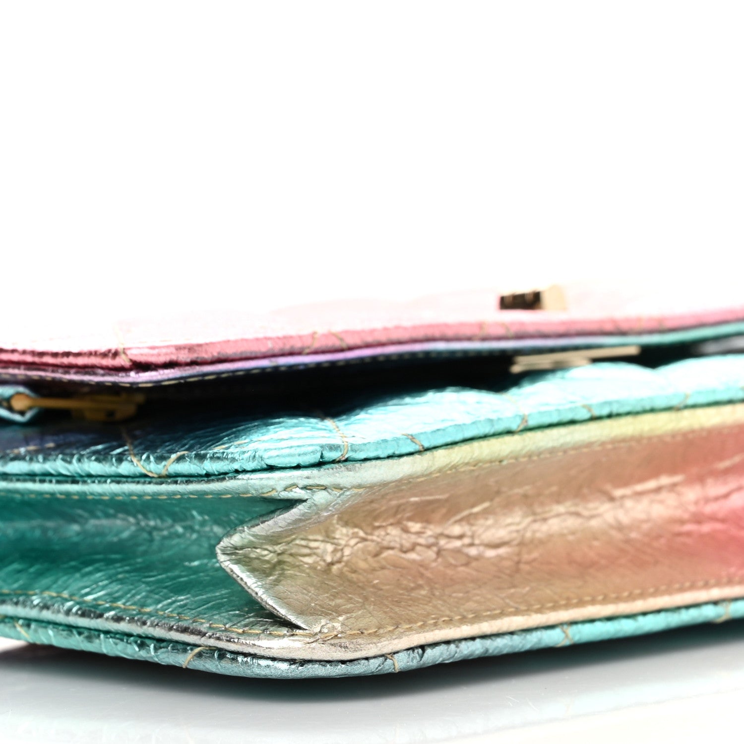 Chanel Metallic Goatskin Quilted 2.55 Reissue Wallet on Chain WOC Multicolor 9 of 11