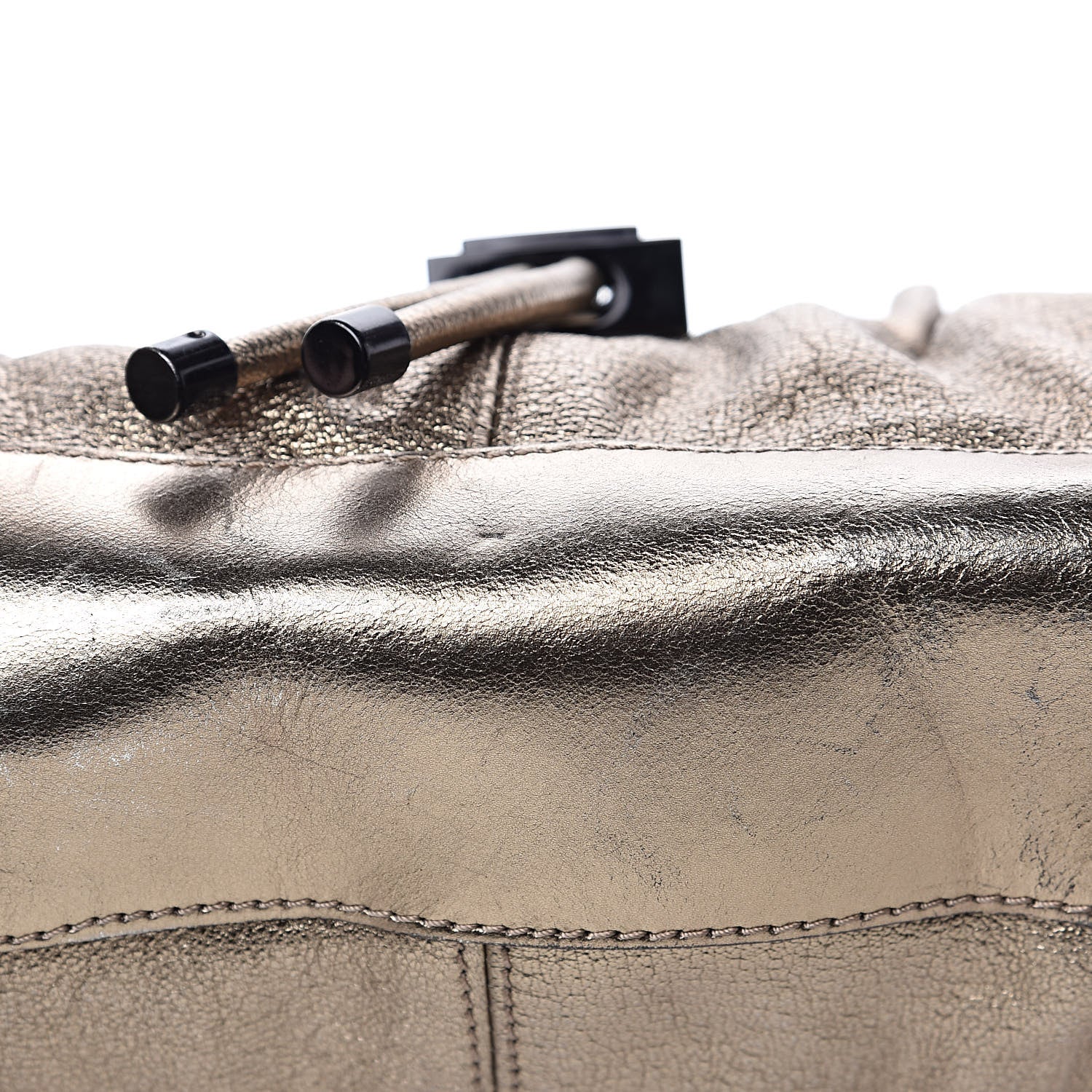 Burberry Metallic Grained Calfskin Small Curzon Satchel Gold 10 of 13