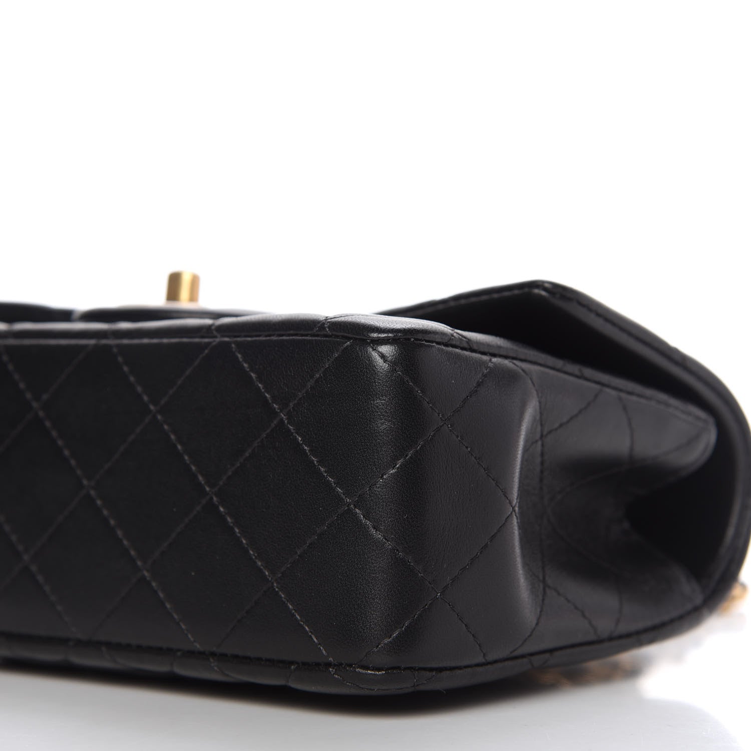 Chanel Lambskin Quilted Mini Top Handle Rectangular Flap Black 7 of 11