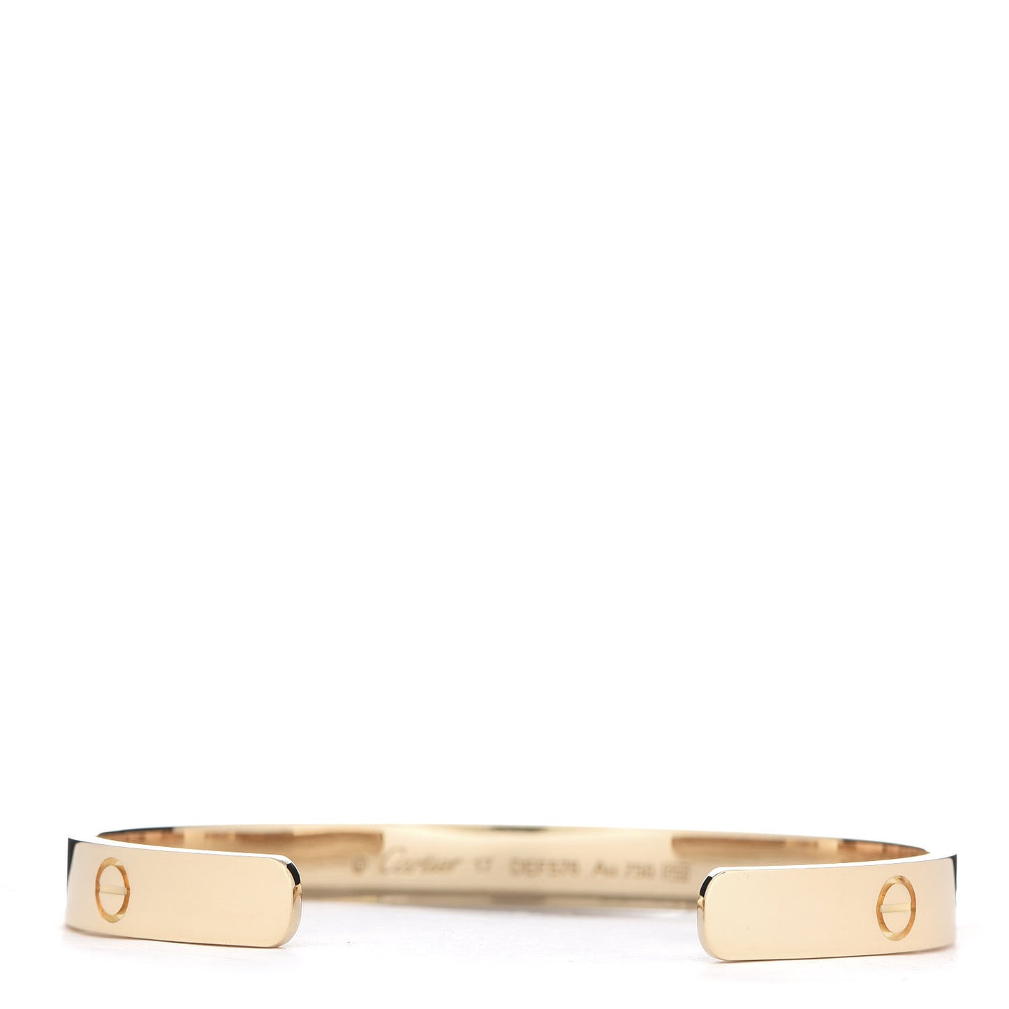 18K Yellow Gold LOVE Cuff Bracelet 17