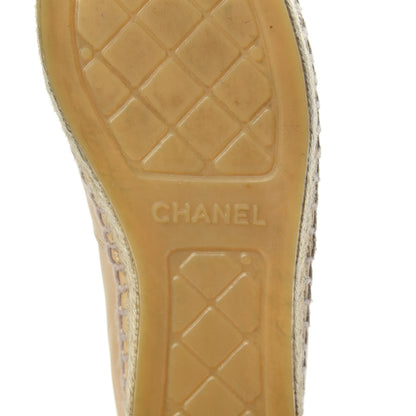 Chanel Lambskin CC Espadrilles 35 Beige Black 7 of 10