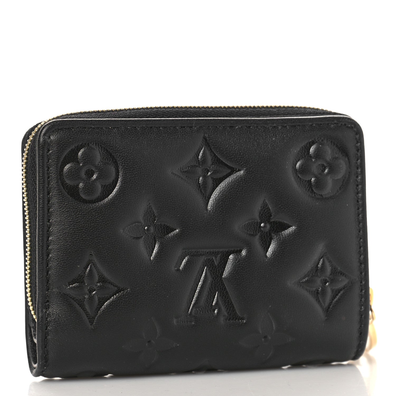 Louis Vuitton Lambskin Embossed Monogram Lou Coussin Wallet Black 3 of 9