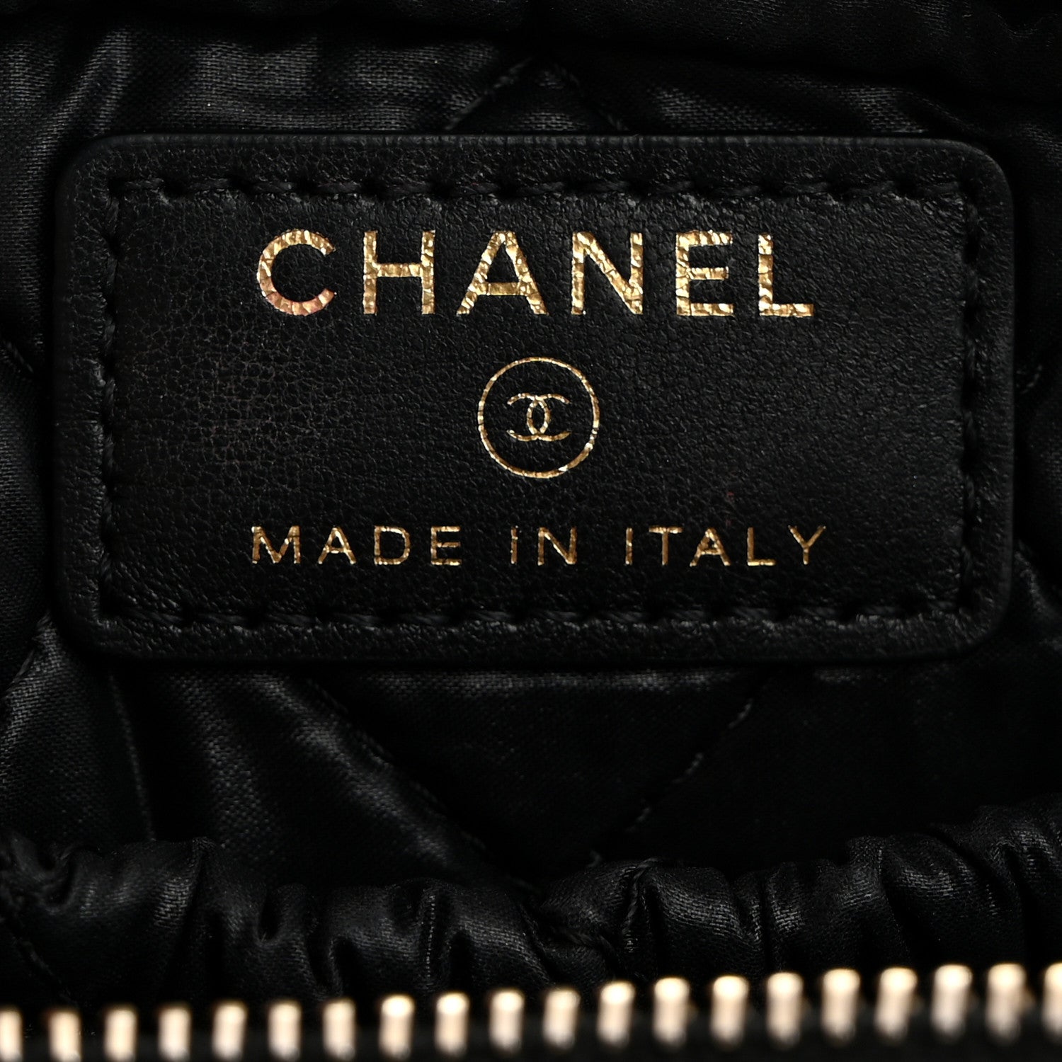 Chanel Lambskin Quilted Small Curvy Pouch Cosmetic Case Black 6 of 8