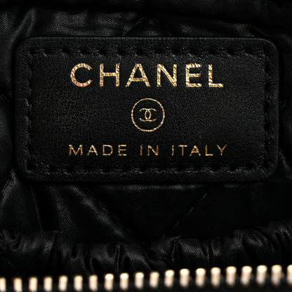 Chanel Lambskin Quilted Small Curvy Pouch Cosmetic Case Black 6 of 8